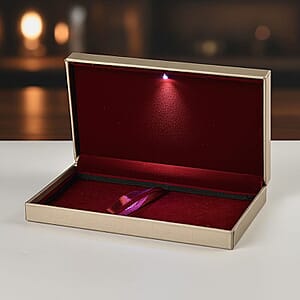 Golden Faux Leather and Rose Red Velvet LED Light Packaging Box