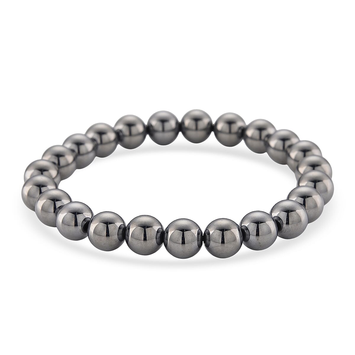 Terahertz 225.00 ctw Round Mirror and 7-9mm Beaded Stretch Bracelet (6.5-7In) image number 2