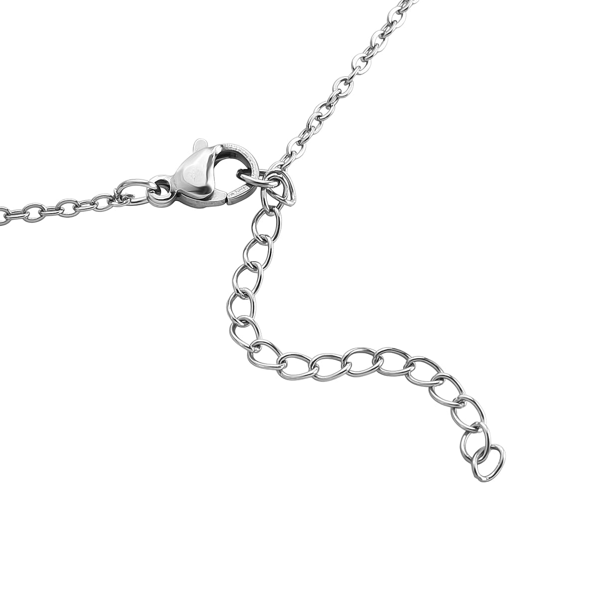 Abalone Shell and Multi Gemstone Oval Pendant in Silvertone with Stainless Steel Necklace (20-22 Inches) image number 5