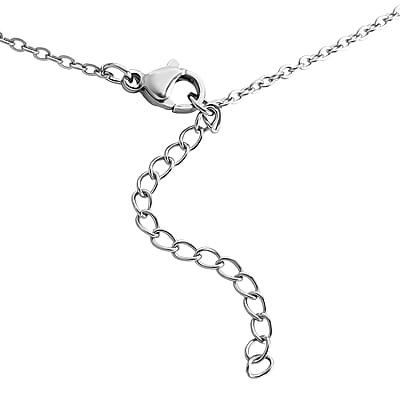African Amethyst 13.00 ctw and Black Austrian Crystal Owl Pendant in Silvertone with Stainless Steel (20-22 Inches)