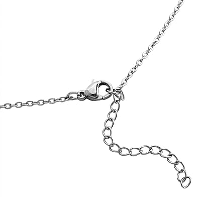 Abalone Shell, Black and White Austrian Crystal Owl Pendant in Silvertone with Stainless Steel Necklace 20-22 Inches