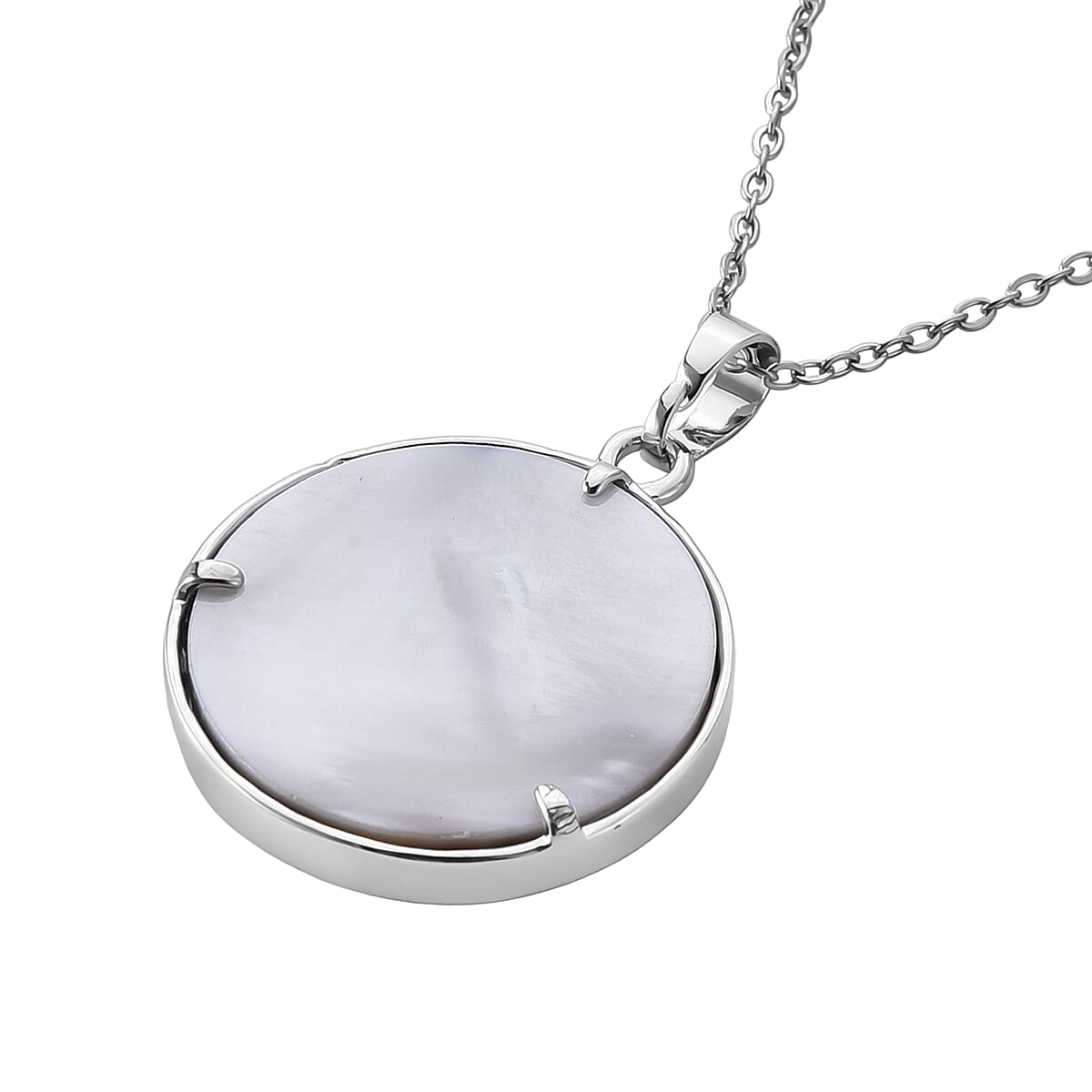 Abalone Shell Tree of Life Pendant Necklace in Silvertone 20-22 Inches image number 4