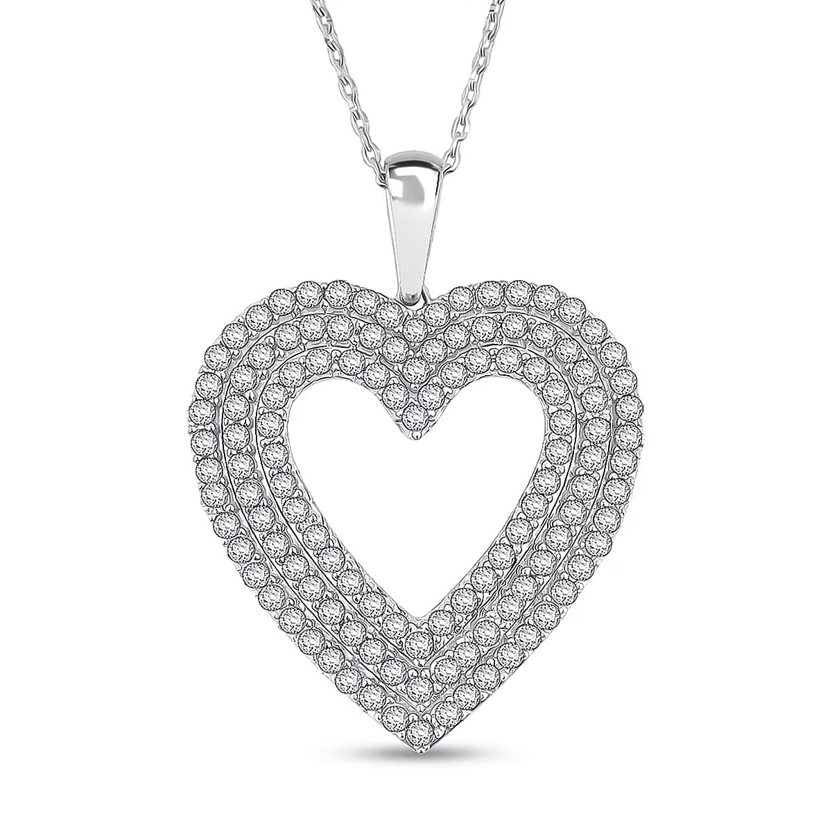 Doorbuster Luxuriant Lab Grown Diamond G VS 2.00 ctw Pendant Necklace 18 Inches in Sterling Silver image number 0