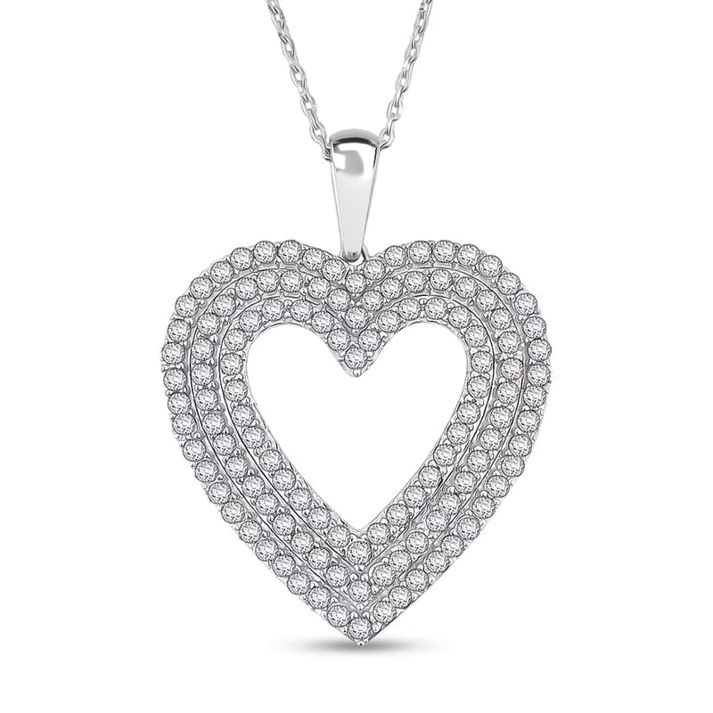 Luxuriant Lab Grown Diamond Pendant Necklace in Sterling Silver 2.00 ctw (G VS,18 Inches)