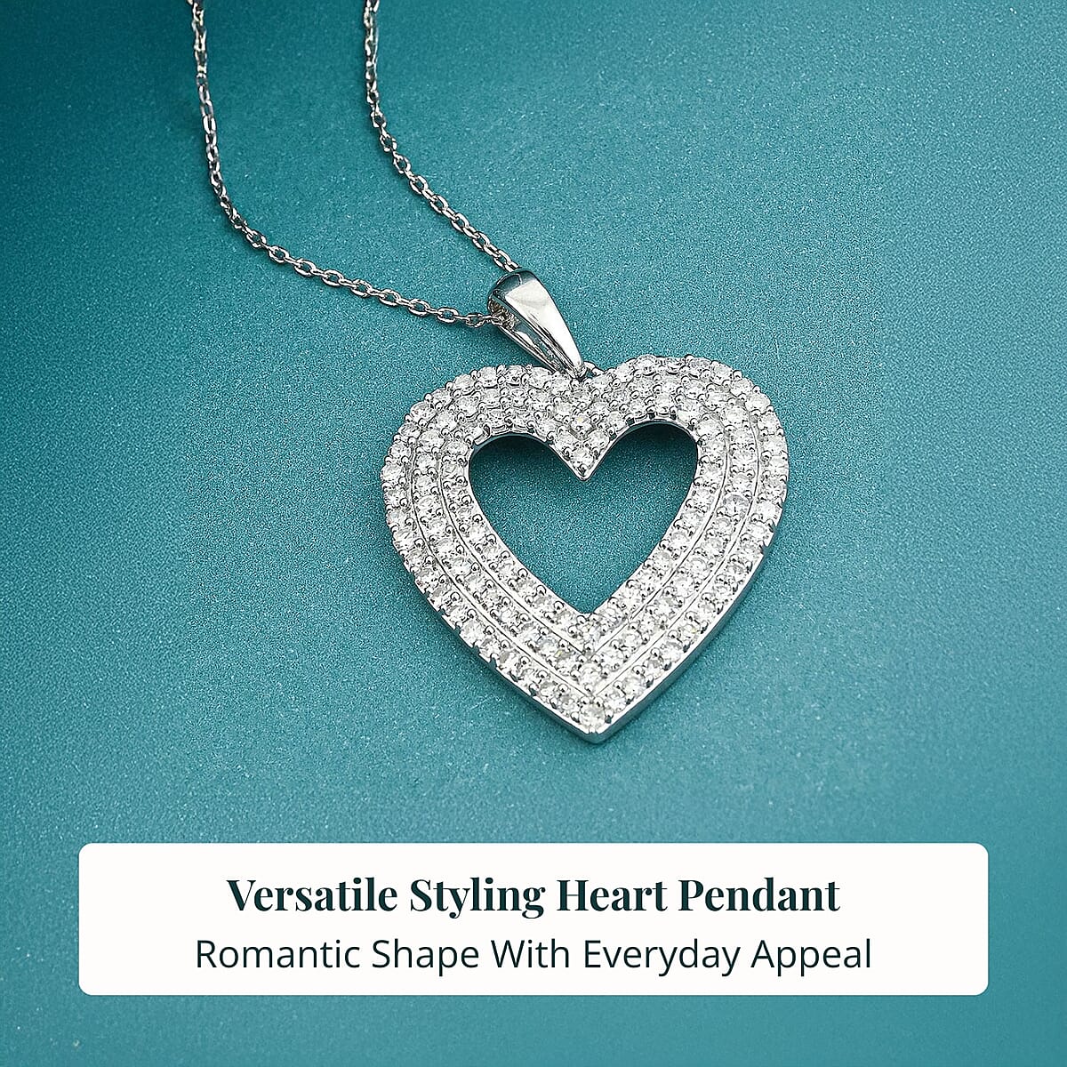 Doorbuster Luxuriant Lab Grown Diamond G VS 2.00 ctw Pendant Necklace 18 Inches in Sterling Silver image number 5