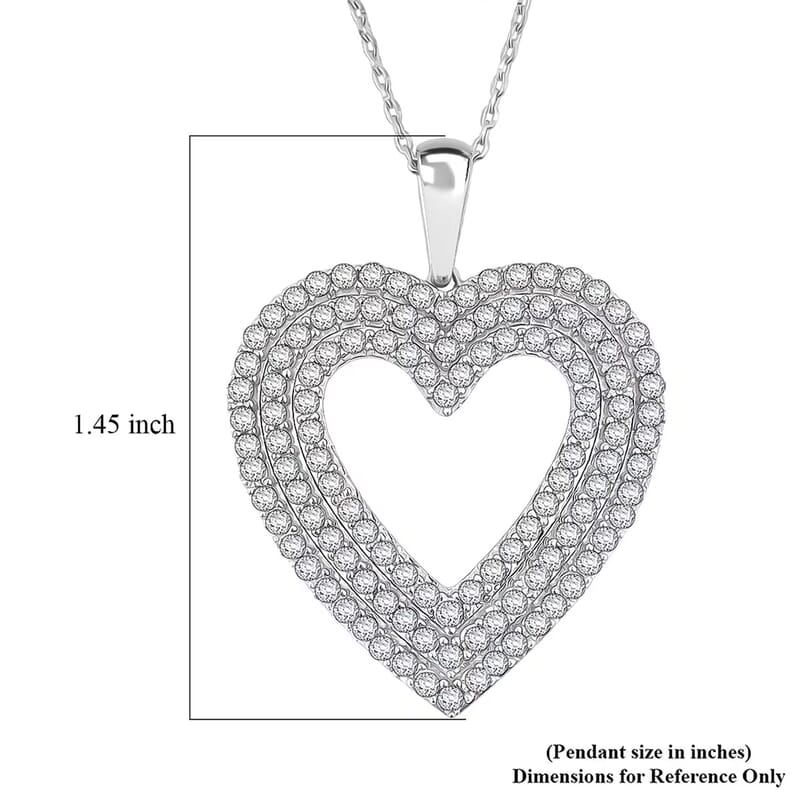 Luxuriant Lab Grown Diamond Pendant Necklace in Sterling Silver 2.00 ctw (G VS,18 Inches)