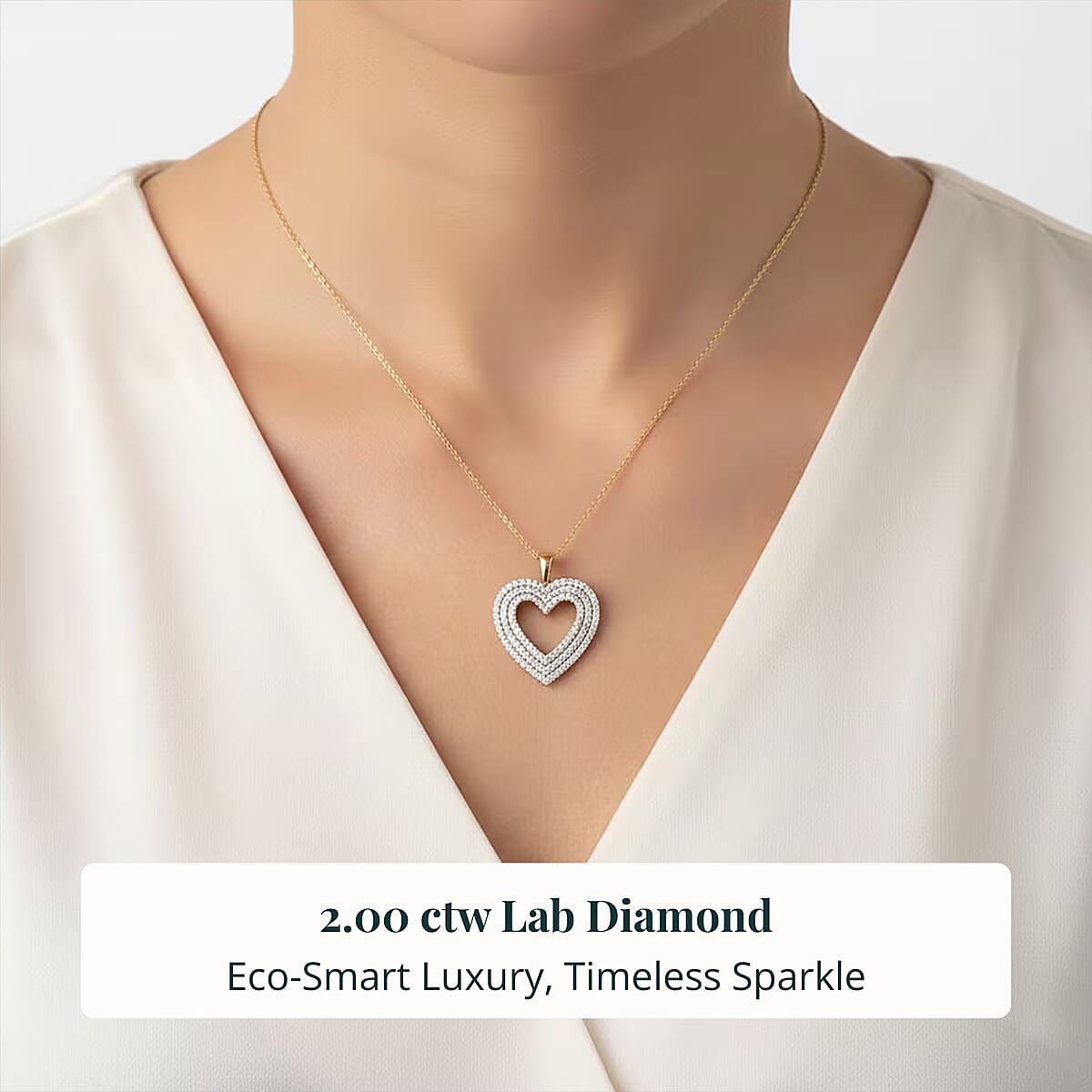 Luxuriant Lab Grown Diamond Pendant Necklace in 14K YG Over Sterling Silver 2.00 ctw (G VS, 18 Inches) image number 1