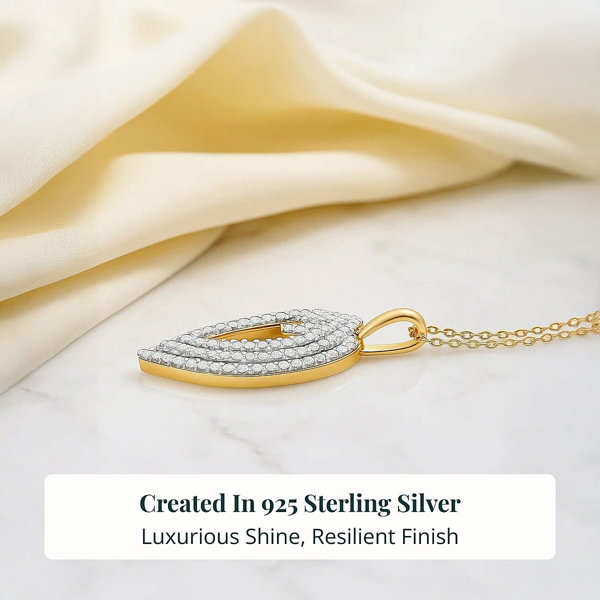 Luxuriant Lab Grown Diamond Pendant Necklace in 14K YG Over Sterling Silver 2.00 ctw (G VS, 18 Inches) image number 2