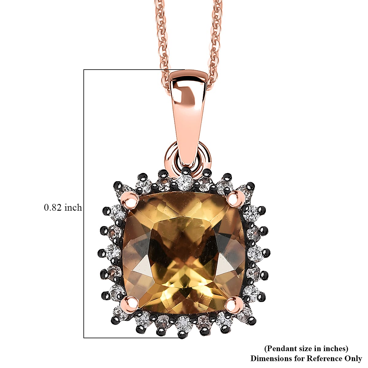 D'Joy Premium Marialite, White and Champagne Zircon 3.10 ctw Pendant Necklace in 18K Vermeil Rose Gold Over Sterling Silver 20 Inches  image number 2