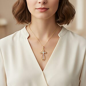 Diamond I2-I3 0.10 ctw Pendant Necklace in 14K YG and Rhodium Over Sterling Silver 18 Inches