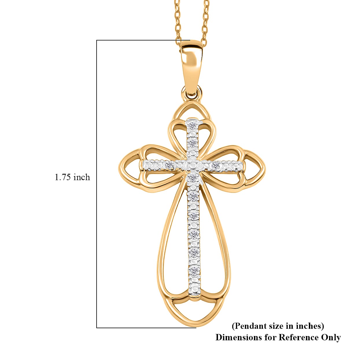 Diamond I2-I3 0.10 ctw Pendant Necklace in 14K YG and Rhodium Over Sterling Silver 18 Inches image number 5