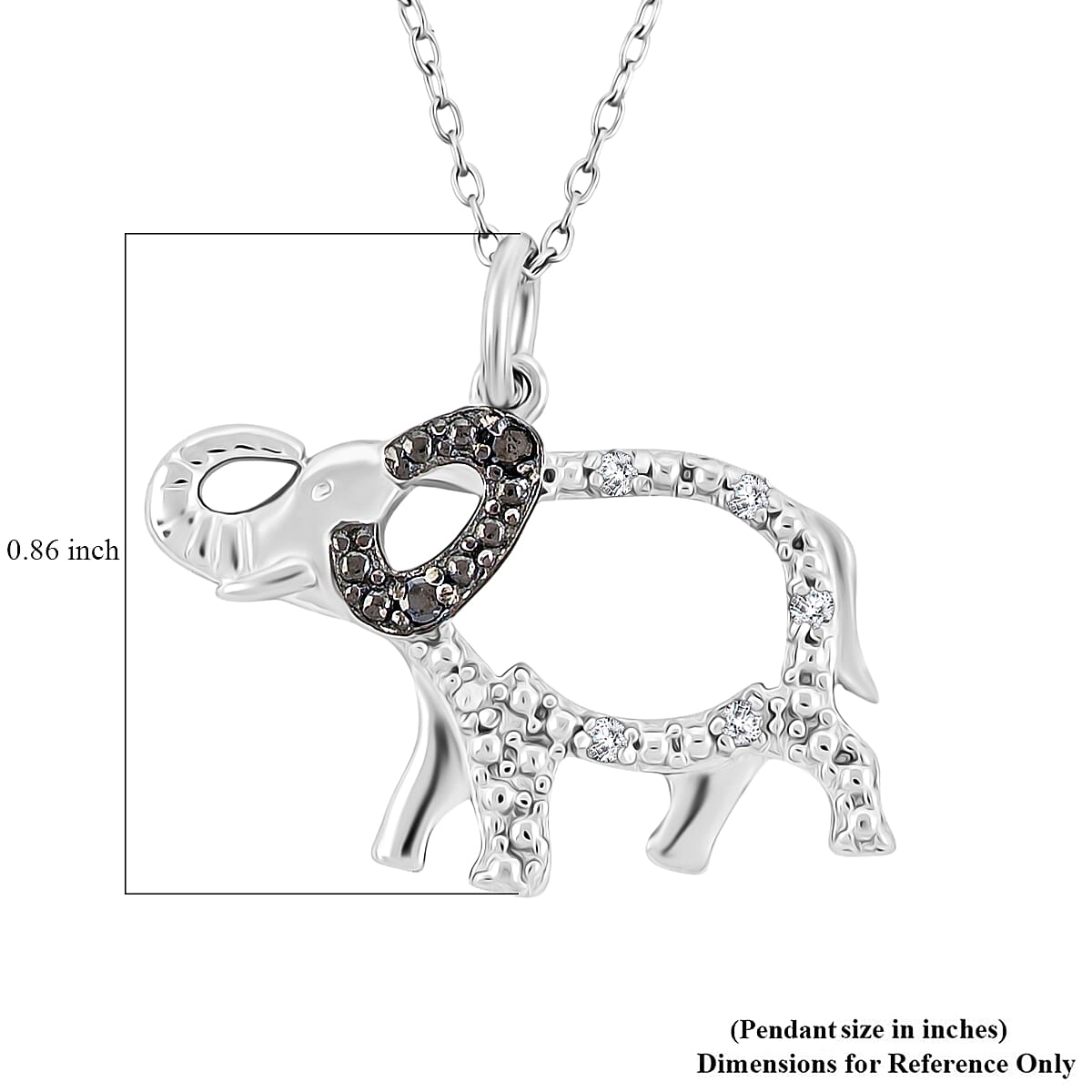 Black Diamond and White Diamond I2-I3 0.10 ctw Pendant Necklace in Rhodium Over Sterling Silver 18 Inches image number 5