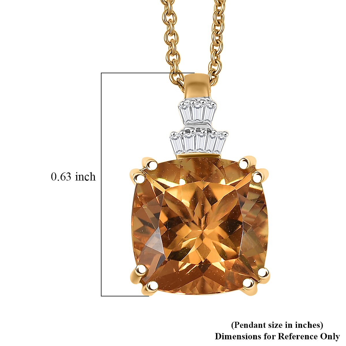 Luxoro AAA Marialite and Diamond I2 3.90 ctw Pendant Necklace in 10K Yellow Gold 20 Inches image number 5
