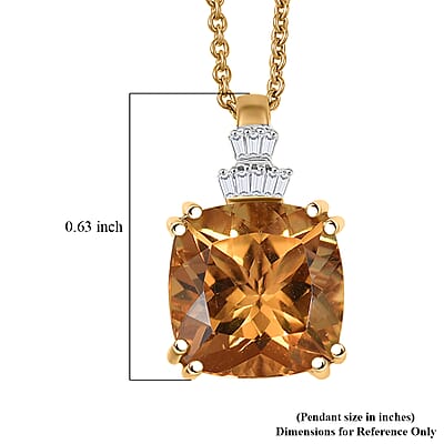 Luxoro AAA Marialite, Diamond Art Deco Pendant Necklace in 10K Yellow Gold 3.90 ctw (20 Inches)