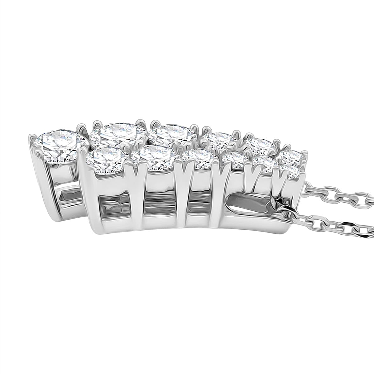 NY Closeout Diamond F VS 0.76 ctw Pendant Necklace 16-18 Inches in 14K White Gold 