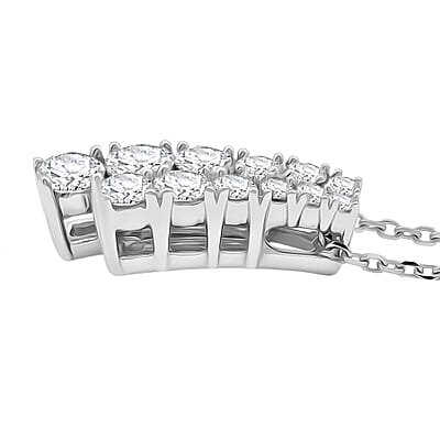 NY Closeout Diamond F VS 0.76 ctw Pendant Necklace 16-18 Inches in 14K White Gold 
