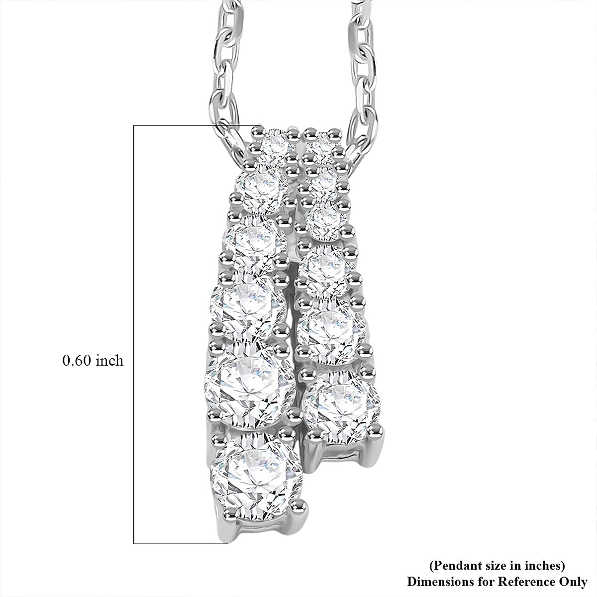 NY Closeout Diamond F VS 0.76 ctw Pendant Necklace 16-18 Inches in 14K White Gold 