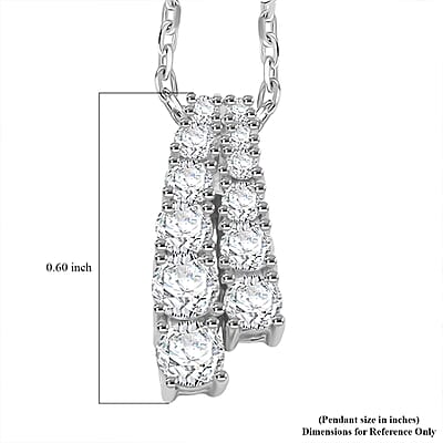 NY Closeout Diamond F VS 0.76 ctw Pendant Necklace 16-18 Inches in 14K White Gold 