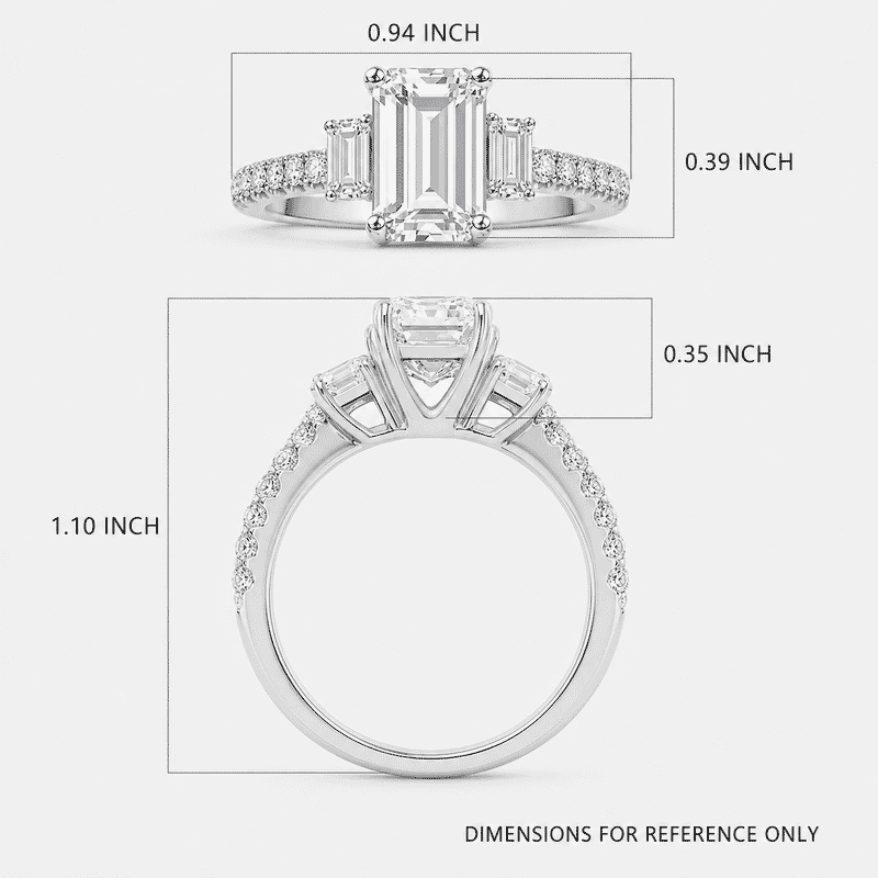  Luxuriant Lab Grown Diamond VS 4.88 ctw Set of 3 Ring in 14K White Gold (Size 7.0) 9.34 Grams