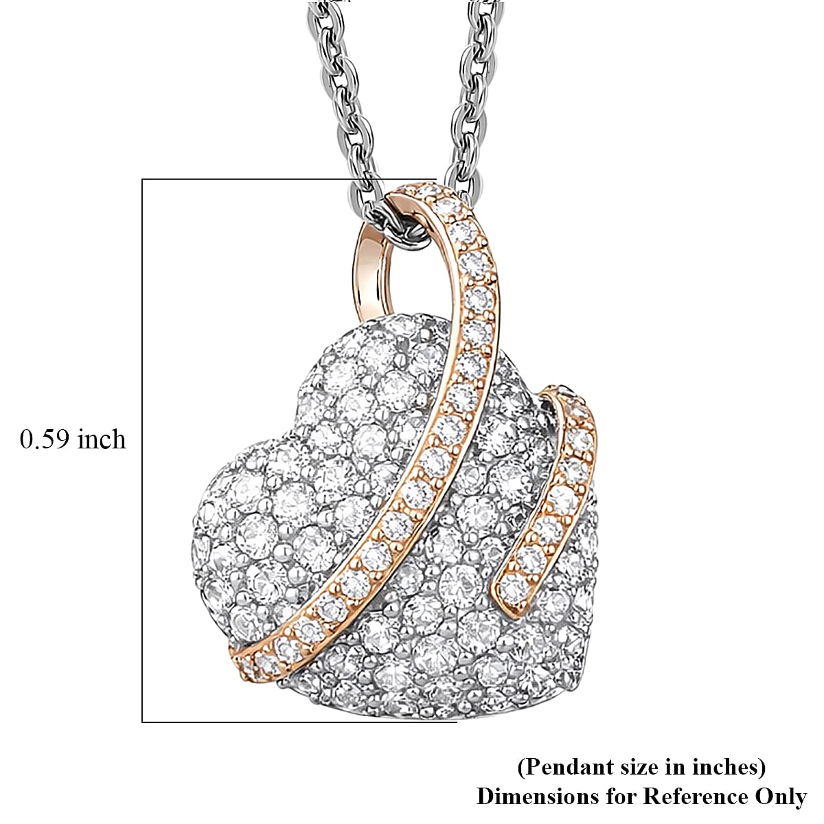 Luxuriant Lab Grown Diamond G-H SI 0.50 ctw Love Ribbon Matrix Pendant Necklace in Rhodium Over Sterling Silver 20 Inches  image number 6