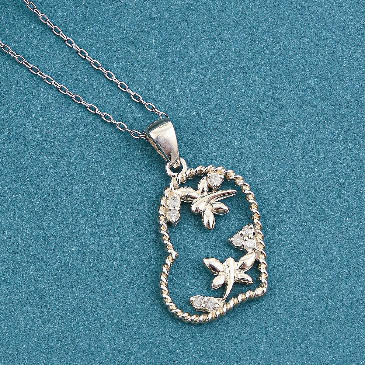 Diamond I2-I3 0.10 ctw Pendant Necklace in Rhodium Over Sterling Silver 18 Inches image number 1