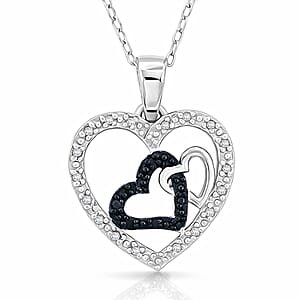 Diamond 0.20 ctw Pendant Necklace in Rhodium Over Sterling Silver 18 Inches