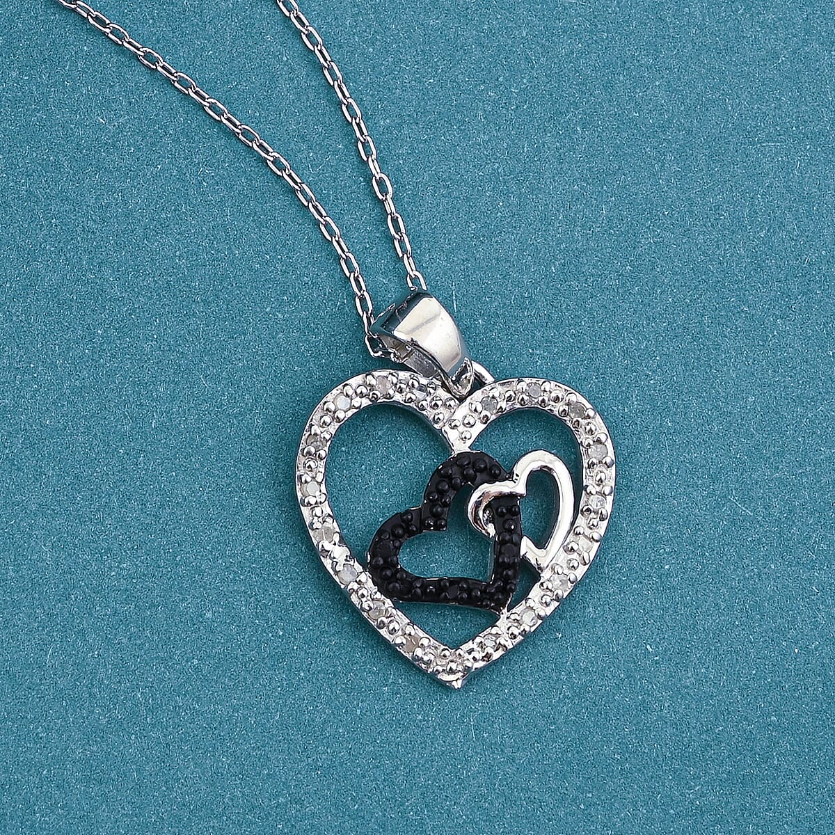 Diamond 0.20 ctw Pendant Necklace in Rhodium Over Sterling Silver 18 Inches image number 1