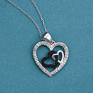 Diamond 0.20 ctw Pendant Necklace in Rhodium Over Sterling Silver 18 Inches