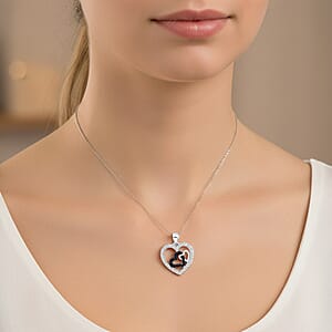 Diamond 0.20 ctw Pendant Necklace in Rhodium Over Sterling Silver 18 Inches
