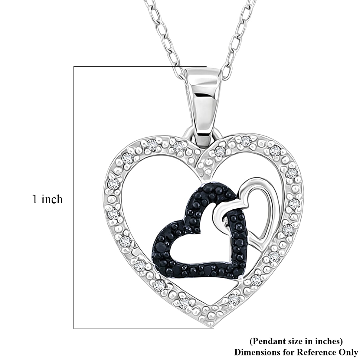 Diamond 0.20 ctw Pendant Necklace in Rhodium Over Sterling Silver 18 Inches