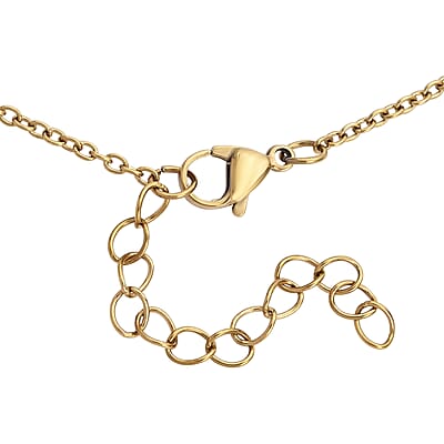 24k Gold Flakes Red Murano Style Heart Pendant Necklace in ION Plated YG Stainless Steel 20-22 Inches