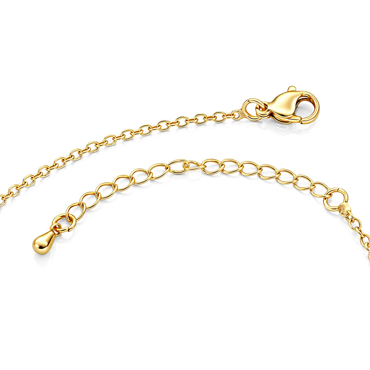 White Keshi Pearl, Simulated Multi Color Diamond Pendant Necklace in Goldtone image number 3