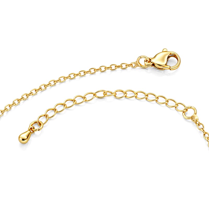 White Keshi Pearl, Simulated Multi Color Diamond Pendant Necklace (20 Inches) in Goldtone