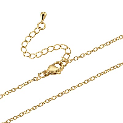 White Keshi Pearl, Simulated Multi Color Diamond Pendant Necklace (20 Inches) in Goldtone
