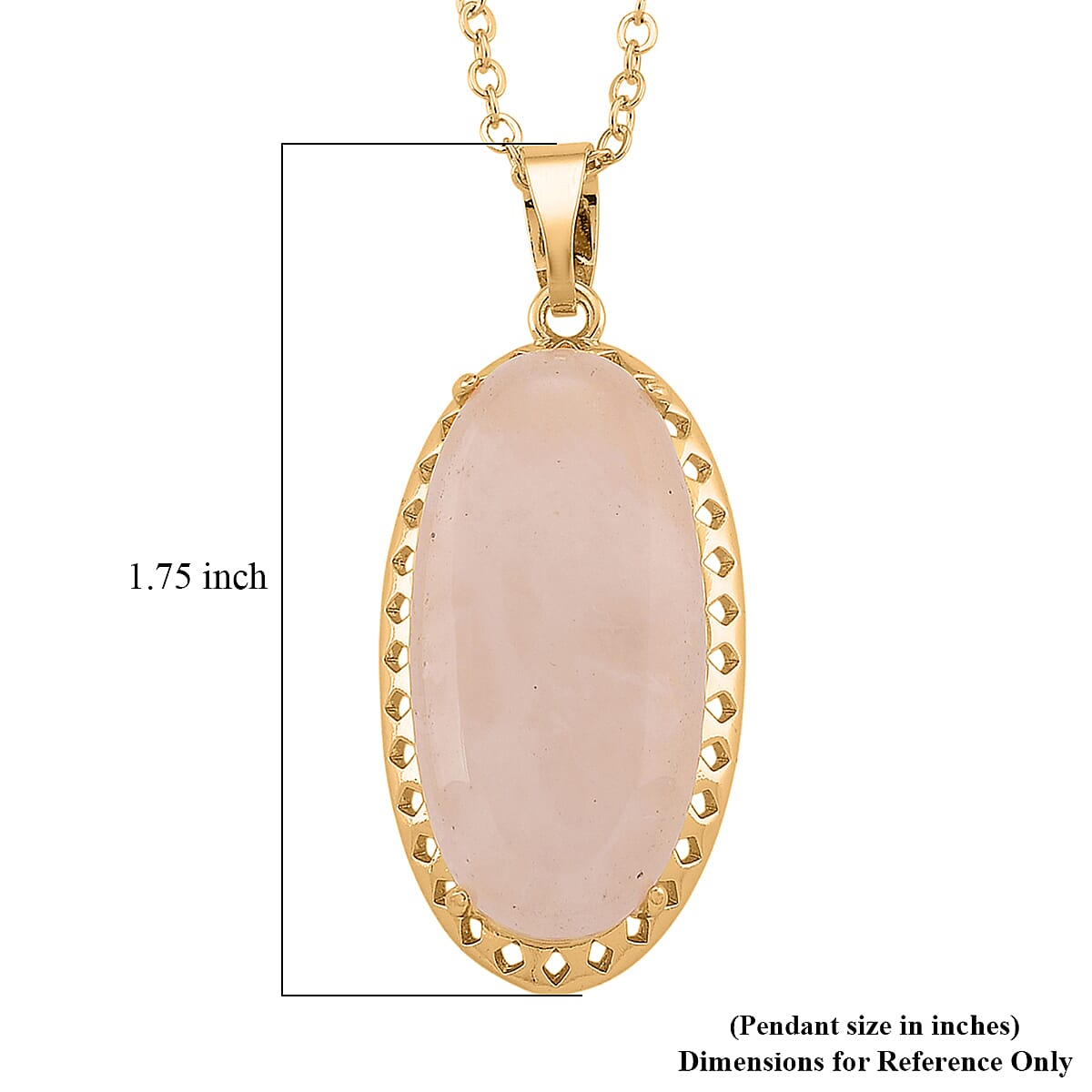 Galilea Rose Quartz 25.00 ctw Pendant Necklace (20 Inches) in Goldtone image number 6