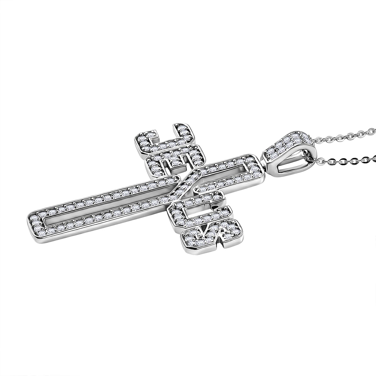 Luxuriant Lab Grown Diamond G-H SI 0.90 ctw Pendant Necklace in Rhodium Over Sterling Silver 20 Inches  image number 3