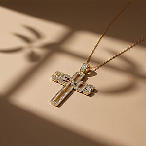 Luxuriant Lab Grown Diamond G-H SI 0.90 ctw Pendant Necklace in 18K Vermeil Yellow Gold Over Sterling Silver 20 Inches 