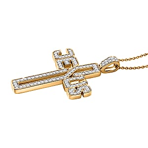 Luxuriant Lab Grown Diamond G-H SI 0.90 ctw Pendant Necklace in 18K Vermeil Yellow Gold Over Sterling Silver 20 Inches 