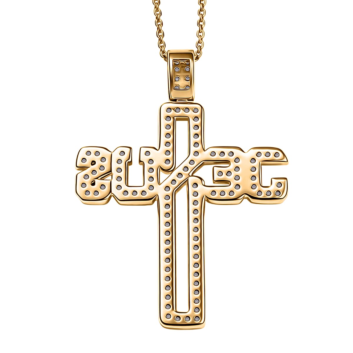 Luxuriant Lab Grown Diamond G-H SI 0.90 ctw Pendant Necklace in 18K Vermeil Yellow Gold Over Sterling Silver 20 Inches  image number 4