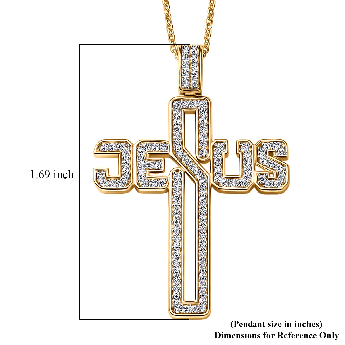 Luxuriant Lab Grown Diamond G-H SI 0.90 ctw Pendant Necklace in 18K Vermeil Yellow Gold Over Sterling Silver 20 Inches  image number 5