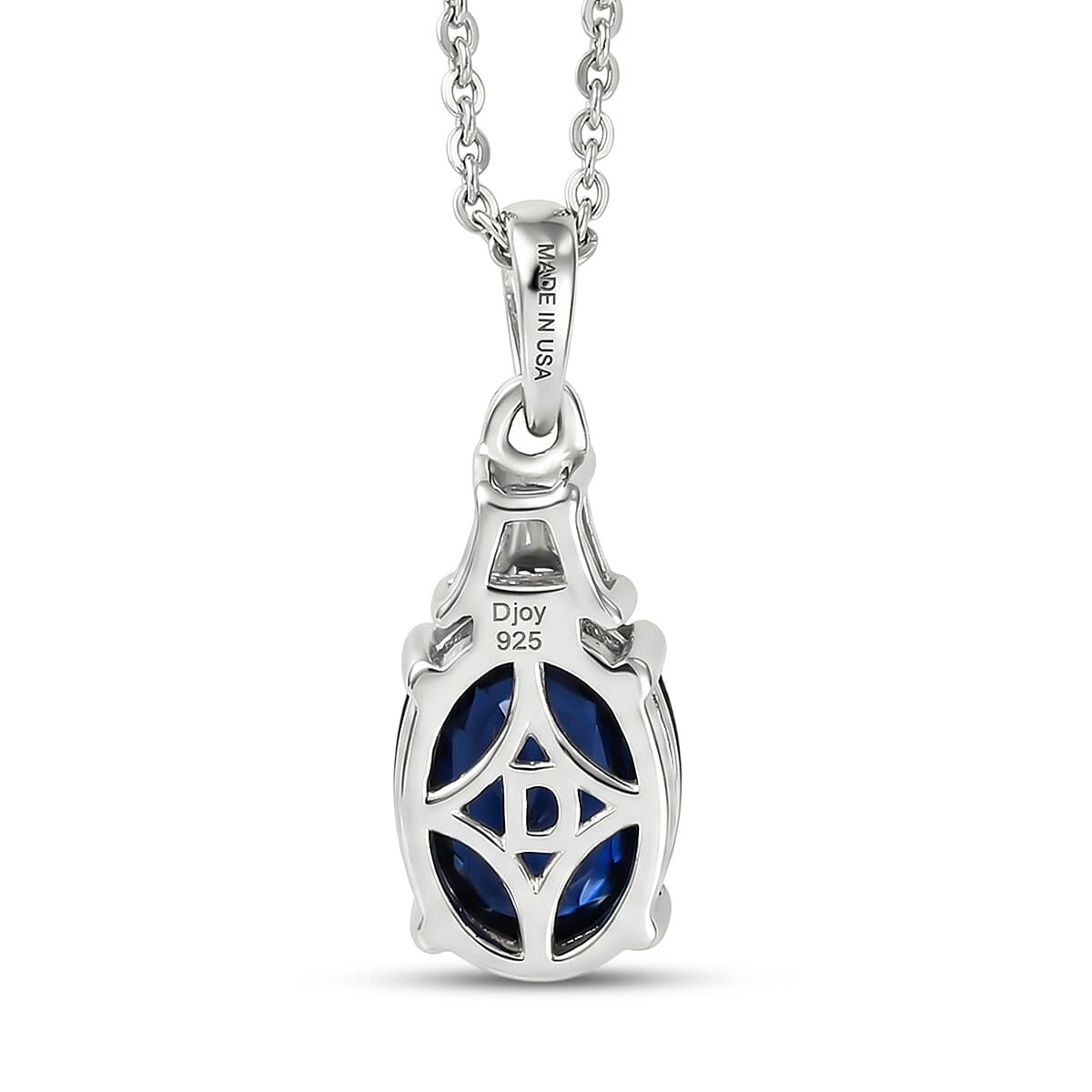 D'Joy Catalina Iolite, Moissanite Pendant Necklace in Rhodium Over Sterling Silver 1.65 ctw (20 Inches) image number 4