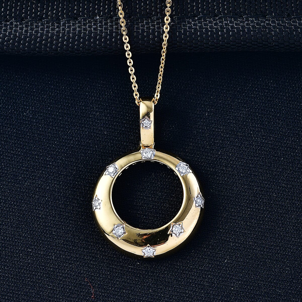 Luxuriant Lab Grown Diamond G-H SI 0.15 ctw Pendant Necklace in 18K Vermeil Yellow Gold Over Sterling Silver 20 Inches image number 1