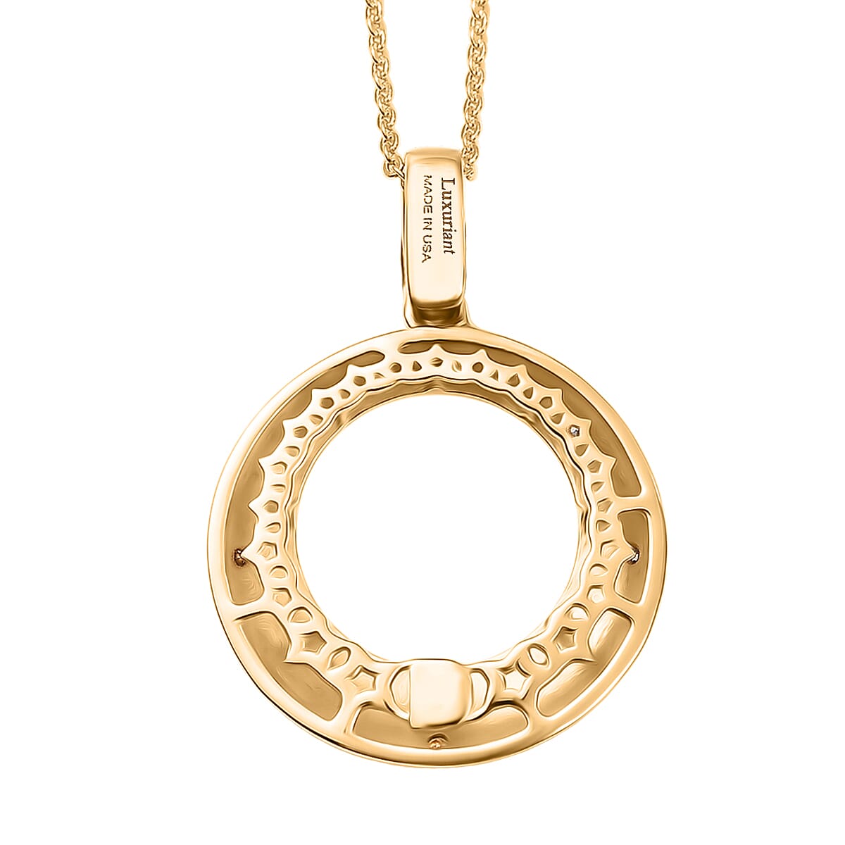Luxuriant Lab Grown Diamond G-H SI 0.15 ctw Pendant Necklace in 18K Vermeil Yellow Gold Over Sterling Silver 20 Inches image number 4