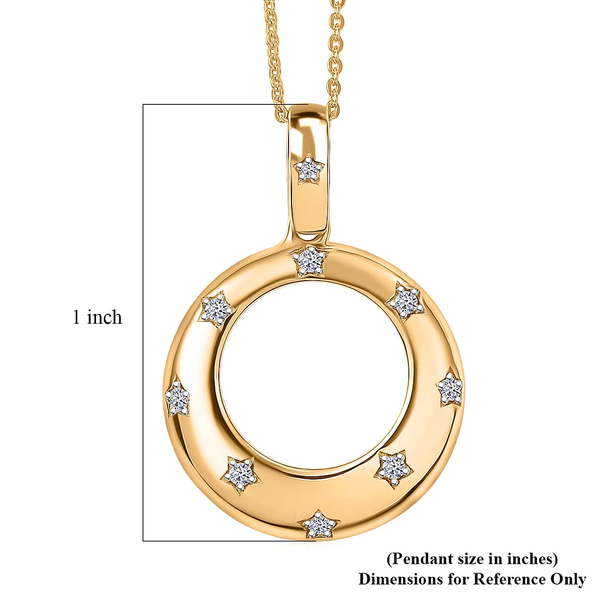 Luxuriant Lab Grown Diamond G-H SI 0.15 ctw Pendant Necklace in 18K Vermeil Yellow Gold Over Sterling Silver 20 Inches image number 5