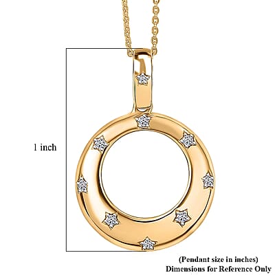 Luxuriant Lab Grown Diamond Pendant Necklace in 18K Vermeil YG Over Sterling Silver 0.15 ctw (20 Inches)
