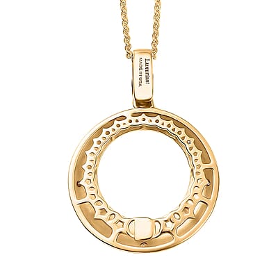 Luxuriant Lab Grown Diamond Pendant Necklace in 18K Vermeil YG Over Sterling Silver 0.15 ctw (20 Inches)