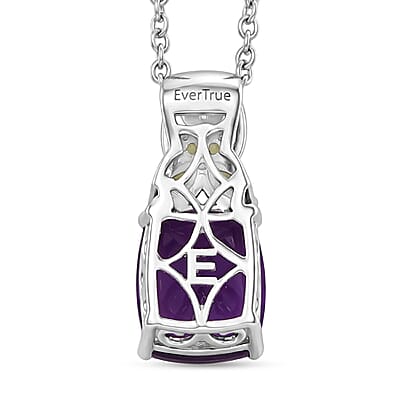 EverTrue African Amethyst and Multi Gemstone 5.35 ctw Pendant in 18K YG Plated and Platinum Bond with Stainless Steel Necklace 20 Inches