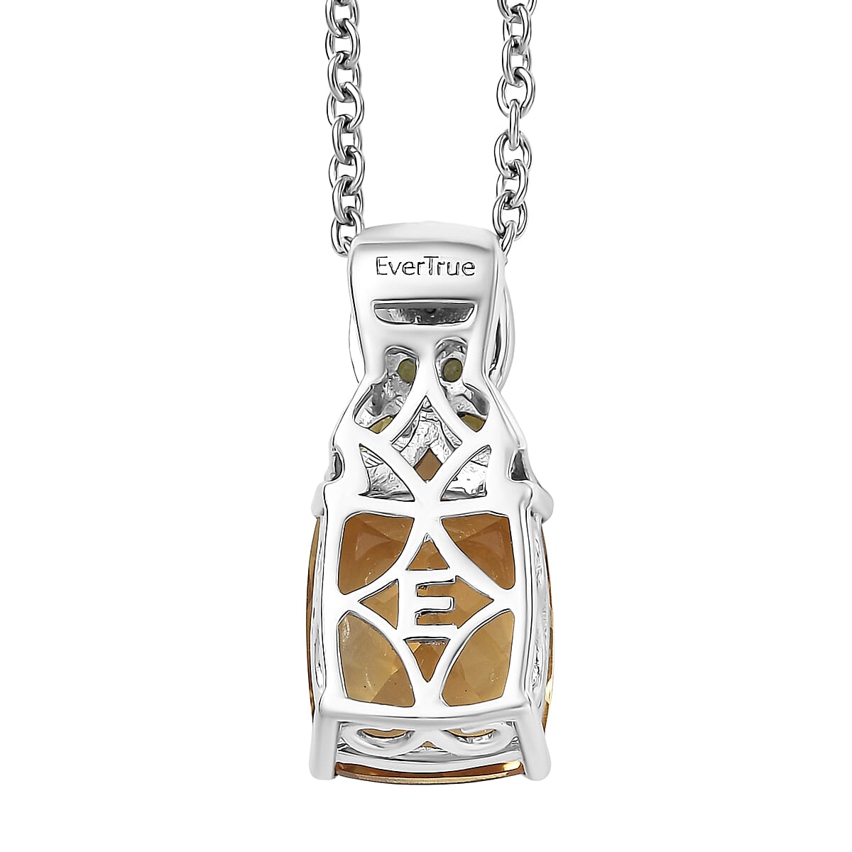 EverTrue Brazilan Citrine and Multi Gemstone 4.50 ctw Pendant in 18K YG Plated and Platinum Bond with Stainless Steel Necklace 20 Inches image number 4
