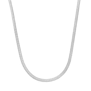 Herringbone Chain Bracelet (8.50In) and Necklace (24 Inches) in Stainless Steel