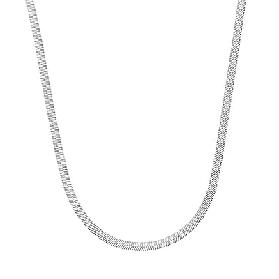 Herringbone Chain Bracelet (8.50In) and Necklace (24 Inches) in Stainless Steel